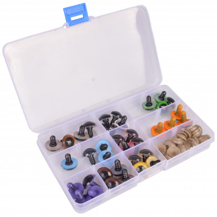 Infinity Hearts Sicherheitsaugen/Amigurumi Augen in Plastikbox Farbenmix 18mm - 18 Sets - 2. Sorte von Infinity Hearts