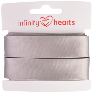 Infinity Hearts Satinband beidseitig 15mm 017 Grau - 5m von Infinity Hearts