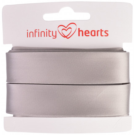 Infinity Hearts Satinband beidseitig 15mm 017 Grau - 5m von Infinity Hearts