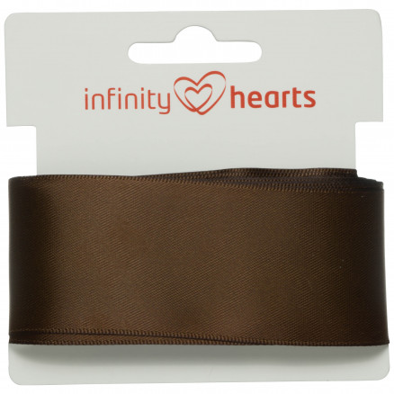 Infinity Hearts Satinband beidseitig 38mm 850 Braun - 5m von Infinity Hearts