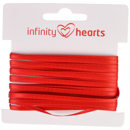 Infinity Hearts Satinband beidseitig 3mm 250 Rot - 5m von Infinity Hearts