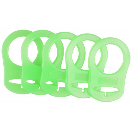 Infinity Hearts Schnullerclip/Schnulleradapter Grün 5x3cm - 5 Stk von Infinity Hearts