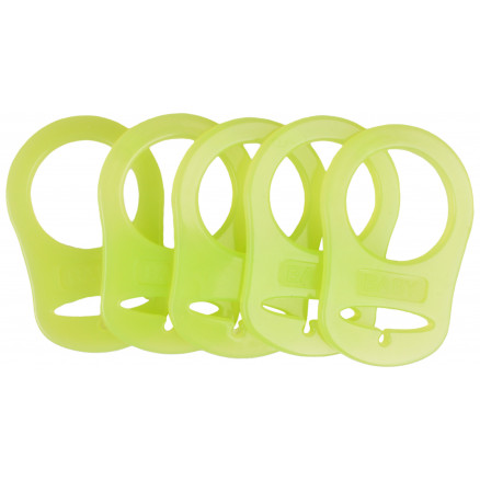 Infinity Hearts Schnullerclip/Schnulleradapter Limettengelb 5x3cm - 5 Stk von Infinity Hearts