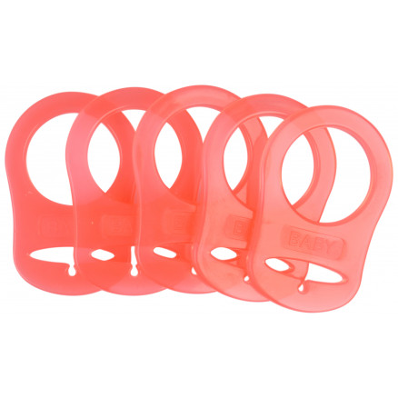 Infinity Hearts Schnullerclip/Schnulleradapter Rot 5x3cm - 5 Stk von Infinity Hearts