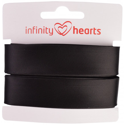 Infinity Hearts Schrägband Viscose Satin 40/20mm 1001 Schwarz - 5m von Infinity Hearts
