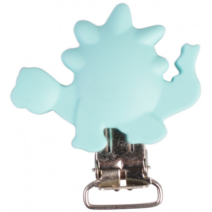 Infinity Hearts Hosenträgerclips Silikon Dinosaurier Hellblau 5x4cm - 1 Stk von Infinity Hearts