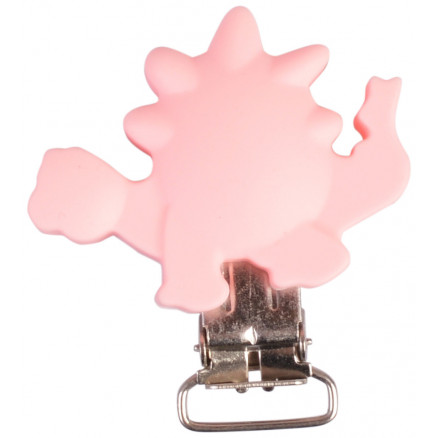 Infinity Hearts Hosenträgerclips Silikon Dinosaurier Rosa 5x4cm - 1 Stk von Infinity Hearts