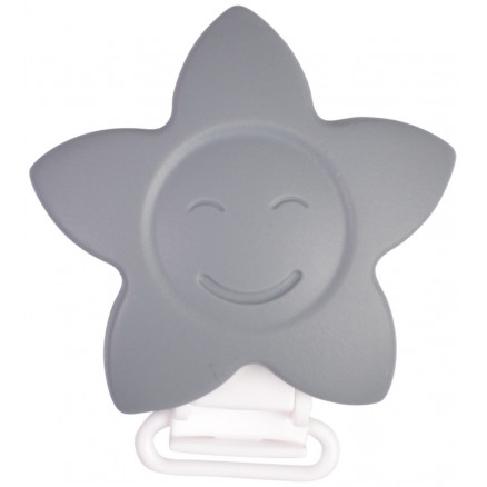 Infinity Hearts Hosenträgerclips Silikon Stern Grau 5x5cm - 1 Stk von Infinity Hearts