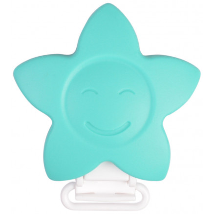 Infinity Hearts Hosenträgerclips Silikon Stern Türkis 5x5cm - 1 Stk von Infinity Hearts