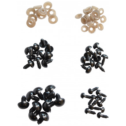 Infinity Hearts Sicherheitsaugen/ Amigurumi Augen Schwarz 8-14mm - 20er-Set von Infinity Hearts