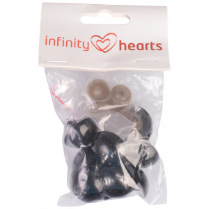 Infinity Hearts Sicherheitsaugen/Amigurumi-Ösen Schwarz 25mm - 5 Sets von Infinity Hearts