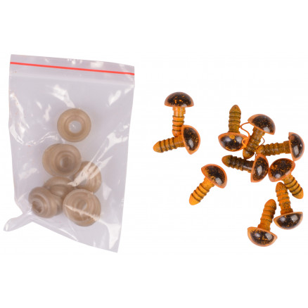 Infinity Hearts Sicherheitsaugen / Amigurumi Augen Orange 12mm - 5 Sets - 2. Wahl von Infinity Hearts