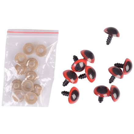 Infinity Hearts Sicherheitsaugen / Amigurumi Augen Rot 14mm - 5 Sets - von Infinity Hearts