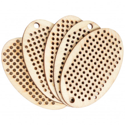 Infinity Hearts Stickerei/Kreuzstich Holtplatte/Schlüsselanhänger Oval 5x3cm - 5 Stk von Infinity Hearts