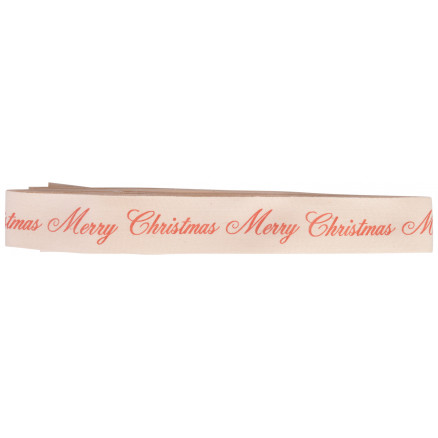 Infinity Hearts Stoffband/Kräuselband Frohe Weihnachten Rot 20mm - 3 Meter von Infinity Hearts