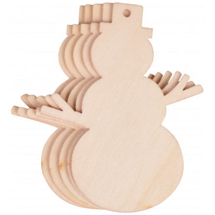 Infinity Hearts Anhänger Schneemann Holz Natur 9x6,9cm - 5 Stk von Infinity Hearts