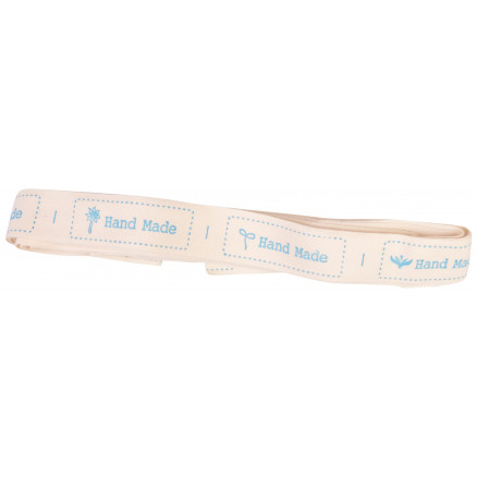 Infinity Herzen Stoffband Handmade versch. Motive Hellblau 20mm - 3 Meter von Infinity Hearts