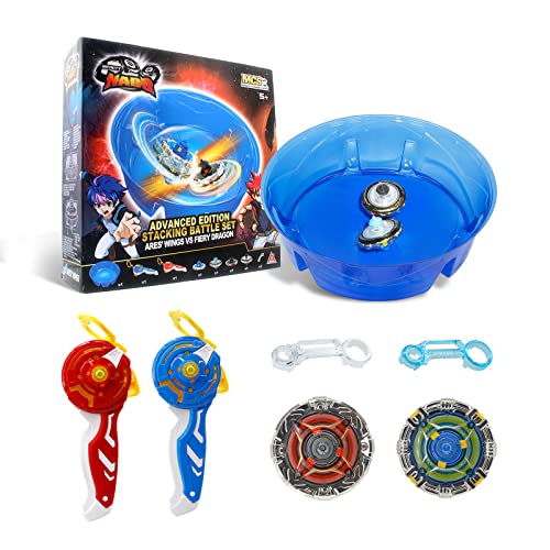 Infinity Nado Battleset Aufsetzbare Kreisel x2 Mit Kampfarena – Spielset Arena mit 2 Nado-Kreiseln, 2 aufsetzbaren Launcher und 2 Ringen– Battle Tops– Spinning Tops Spielzeug für Kinder ab 5 Jahren von Infinity Nado