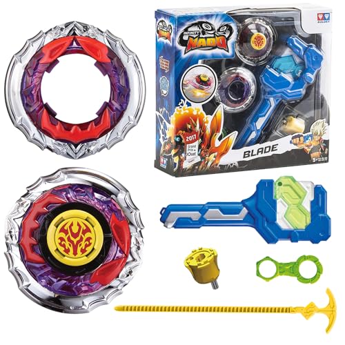 INFINITY NADO Kreisel für Kinder Metall Spielzeug Jungen, Battle Tops Kreisel Launcher Spielzeug, Spinning Tops Jungen ab 5 6 7 8 9 10 11 12 Jahre, Fiery Blade Spiel von Infinity Nado