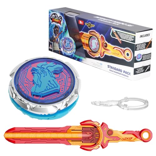 Infinity Nado Kreisel für Kinder Metall Spielzeug Jungen, Battle Tops Kreisel Launcher Spielzeug, Spinning Tops Jungen ab 5 6 7 8 9 10 11 12 Jahre, Standard Pack Gold Warrior Phoenix von Infinity Nado