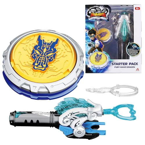 Infinity Nado Kreisel für Kinder Metall Spielzeug Jungen, Beyblade Battle Tops Kreisel Launcher Spielzeug Jungen, Spinning Tops Jungen ab 5 6 7 8 9 10 11 12 Jahre, Starter Pack Fury Wave Dragon von Infinity Nado