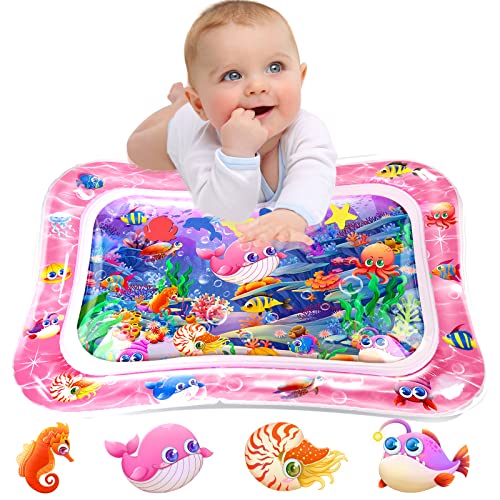 Infinno Wassermatte Baby Wasserspielmatte Spielzeug, Spielmatte Baby für 3 6 9 Monate (Rosenpulver) von Infinno