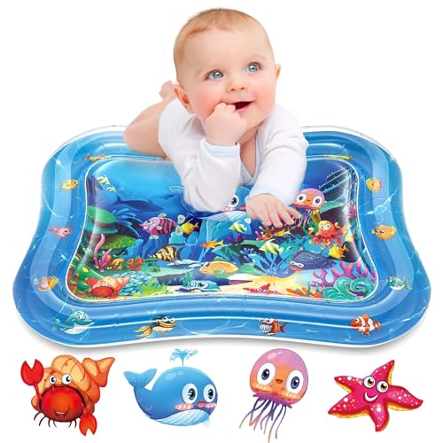 Infinno Wassermatte Baby Wasserspielmatte Spielzeug, Spielmatte Baby für 3 6 9 Monate Blauer Ozean von Infinno