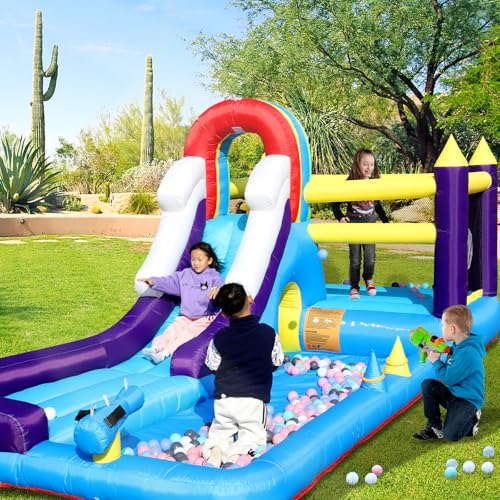 Aufblasbare Wasserrutsche für Erwachsene und Kinder, 4,8 m, riesige kommerzielle Wasserrutsche mit größerem Spritzbecken/480-W-Gebläse, aufblasbare Wasserrutsche für Erwachsene für Hinterhof, Outdoor von Inflantteble