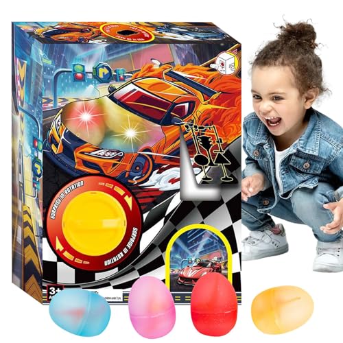 Injuv Eierdrehspielzeug, Eierdrehmaschine für Kinder | Sensorisches interaktives Miniatur-Unboxing-Spielzeug - Hand-Auge-Koordinationsspielzeug für Kinder im Alter von 4–6 Jahren, Ostereier von Injuv