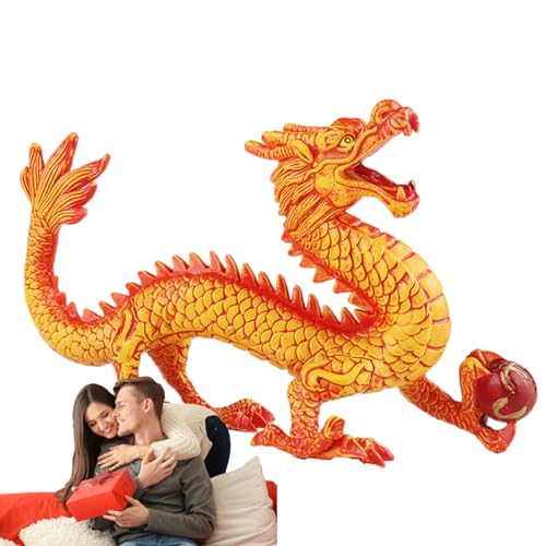 Injuv Feng Shui Drache, chinesische Drachenfigur | Chinesische Neujahrsdrachenskulpturen und -statuen,Feng Shui Dekor-Ornamente, Segens-Souvenir, Drachenstatuen für Heimdekoration, viel Glück von Injuv