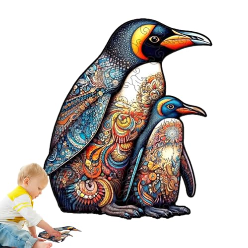 Injuv Holzpuzzle, Pinguin-Puzzlespiel | Pädagogisches Pinguin-Puzzlespielzeug - Interaktive Puzzle-Spielaktivitäten für Kinder, Lernen zu Hause, Reisen, Kindergarten von Injuv
