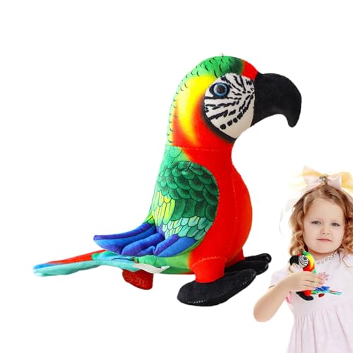 Injuv Papageienspielzeug für Kinder, Papageien-Stofftier | Weiche Papageienpuppe - Spielzeugpapagei, Vogel-Stofftier, Vogel-Plüschtier, Stoffvögel für Jungen und Mädchen im Alter von 7–14 Jahren von Injuv