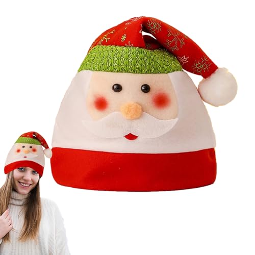 Injuv Weihnachtsmannmützen für Kinder - Niedliche Weihnachtsmann-Schneemann-Elch-Partyhüte,Winter-Kopfbedeckung, Weihnachtsmütze, lustige Weihnachtsmütze für Jungen und Mädchen von Injuv