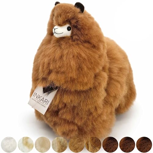 Inkari Alpaka Plüsch aus natürlicher und weicher Alpakawolle - Echte Alpakawolle, Frauen und Kinder - Hazelnut (32cm) von Inkari