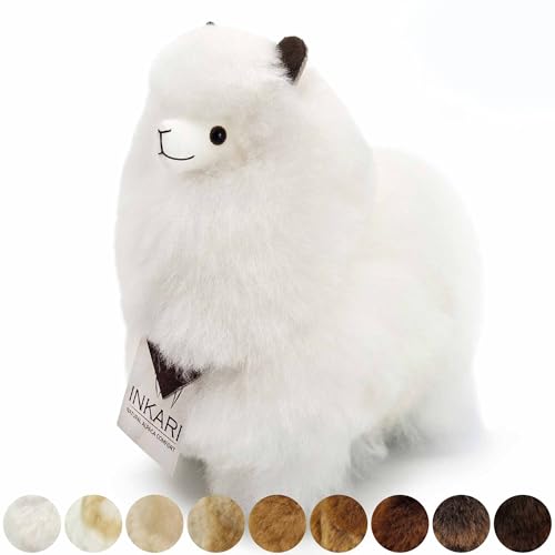 Inkari Alpaka Plüsch aus natürlicher und weicher Alpakawolle - Echte Alpakawolle, Perfektes Geschenk für Frauen und Kinder - Ivory (23cm) von Inkari