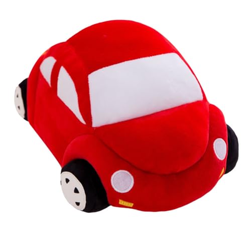 Inkoby Auto-Plüschkissen, Cartoon-Auto, Plüsch-Wurfkissen, Sofa, Schlafzimmer, Dekorationsartikel, Kinder, Rot von Inkoby
