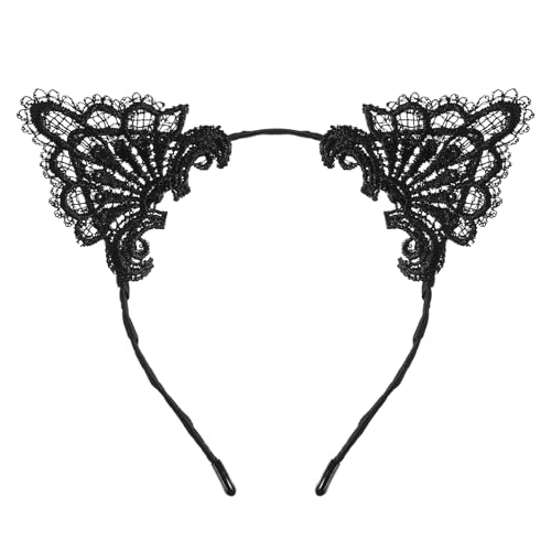 InnoHHustle 1 Stück Spitze Katzenohren Stirnband Halloween Haarreif Kopfschmuck für Halloween, Fasching & Karneval Süß Frauen Spitze Haarschmuck Stirnband Kostümzubeh InnoHHustle 1 Stück Spitze Katzenohren Stirnband Halloween Haarreif Kopfschmuck für Halloween, Fasching & Karneval Süß Frauen Spitze Haarschmuck Stirnband Kostümzubeh von InnoHHustle