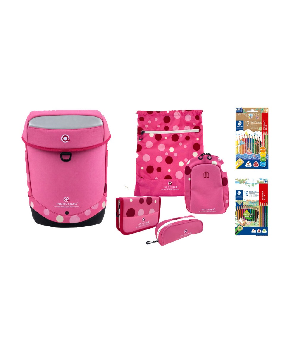 Innovabag Schulranzen Set Pink Bubbles 8tlg. von Innovabag