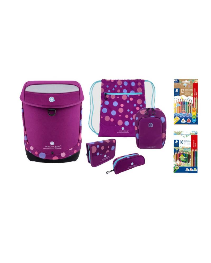 Innovabag Schulranzen Set Purple Bubbles 8tlg. von Innovabag