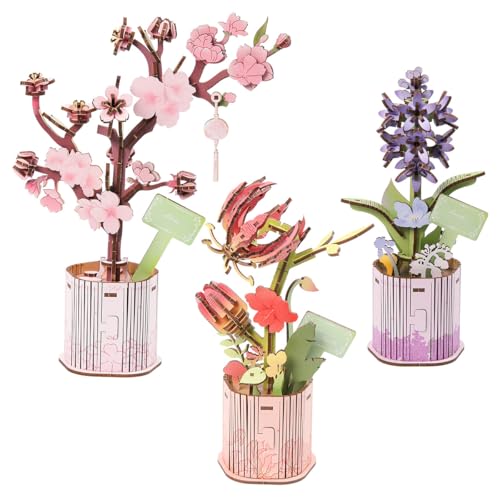 Insgen Blumenstrauß Bauset Holzblumen Bauset für Erwachsene, DIY Miniatur Blumen Botanische Kunst mit Lilien Lavendel Kirschblüten, entspannendes Handwerk, DIY Puzzle Kunst, Home Decor Insgen Blumenstrauß Bauset Holzblumen Bauset für Erwachsene, DIY Miniatur Blumen Botanische Kunst mit Lilien Lavendel Kirschblüten, entspannendes Handwerk, DIY Puzzle Kunst, Home Decor von Insgen