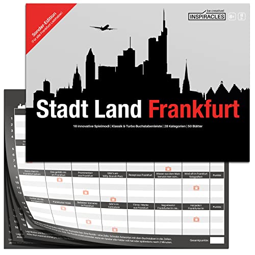 Stadt Land Frankfurt - Tolles Frankfurt Geschenk - Das Quiz Spiel für Frankfurter und Fans - Frankfurt Souvenirs, Frankfurt Andenken - Frankfurt Spiel für Freunde von Inspiracles