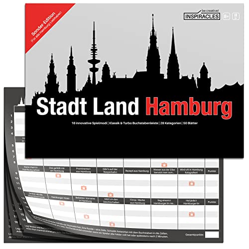 Stadt Land Hamburg - Tolles Hamburg Geschenk - Das Quiz Spiel für Hamburger und Fans - Hamburg Souvenirs, Hamburg Andenken - Hamburg Spiel für Freunde von Inspiracles