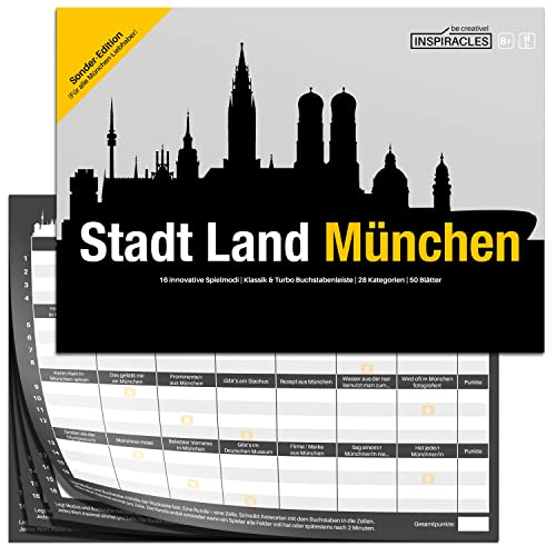 Stadt Land München - Tolles München Geschenk - Das Quiz Spiel für Münchener und Fans - München Souvenirs, München Andenken - München Spiel für Freunde von Inspiracles