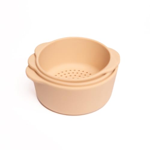 Inspire My Play – 3 x - Natur Stapelbare Silikonschalen und Sieb – Perfektes Zubehör für Sensory PlayTray – Zubehör für Tuff Tray – Spielzeug für Frühentwicklung & Aktivitätsspielzeug Inspire My Play – 3 x - Natur Stapelbare Silikonschalen und Sieb – Perfektes Zubehör für Sensory PlayTray – Zubehör für Tuff Tray – Spielzeug für Frühentwicklung & Aktivitätsspielzeug von Inspire My Play