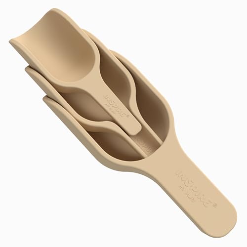 Inspire My Play – 3 x stapelbare Silikonschaufeln – Perfektes Zubehör für Sensory Play Tray – Zubehör für Tuff Tray – Spielzeug für Frühentwicklung – Montessori Lernspielzeug – Natur von Inspire My Play