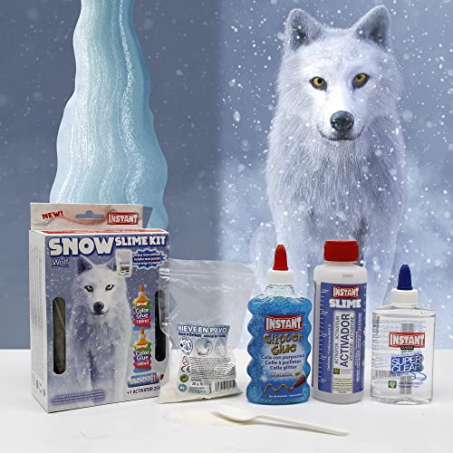 Instant Snow Slime Mini Kit Wolf - Glitter Glue 180 ml + Super Clear Glue 180ml + Schneepulver + Aktivator 250 ml - 20931 von Instant