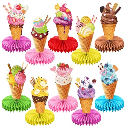 10 Stück Eiscreme-Waben-Mittelstücke, 3D-Eiscreme-Party-Dekorationen, Tischaufsätze, Sommer-Geburtstagsparty-Zubehör, Kinder-Partyzubehör, Dekorationen 10 Stück Eiscreme-Waben-Mittelstücke, 3D-Eiscreme-Party-Dekorationen, Tischaufsätze, Sommer-Geburtstagsparty-Zubehör, Kinder-Partyzubehör, Dekorationen von InteDesign