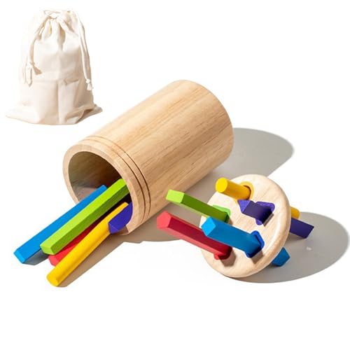 InteDesign Montessori Spielzeug ab 1 Jahr, Wooden Montessori Spielzeug ab 1 2 3 Jahr, Farbe Sortierspiel, Motorikspielzeug, Sensorik Spielzeug, Holzspielzeug Mädchen Jungen Baby (Stil1) von InteDesign