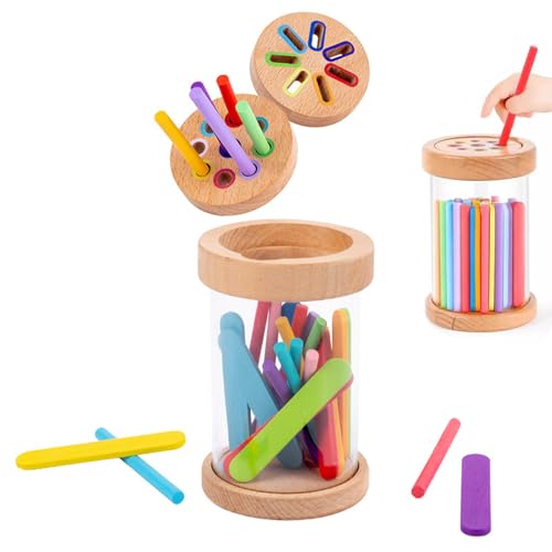InteDesign Montessori Spielzeug ab 1 Jahr, Wooden Montessori Spielzeug ab 1 2 3 Jahr, Farbe Sortierspiel, Motorikspielzeug, Sensorik Spielzeug, Holzspielzeug Mädchen Jungen Baby (Stil2) von InteDesign