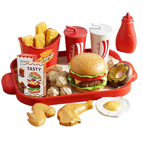 Küchenspielzeug, Lebensmittel Spielzeug für Kinder, Burger Spielzeug Spielküche Zubehör, Fastfood Spielzeug Set, Rollenspiele Geschenk 3 + Jahre, Abnehmbare Küche Spielzeug Küchenspielzeug, Lebensmittel Spielzeug für Kinder, Burger Spielzeug Spielküche Zubehör, Fastfood Spielzeug Set, Rollenspiele Geschenk 3 + Jahre, Abnehmbare Küche Spielzeug von InteDesign